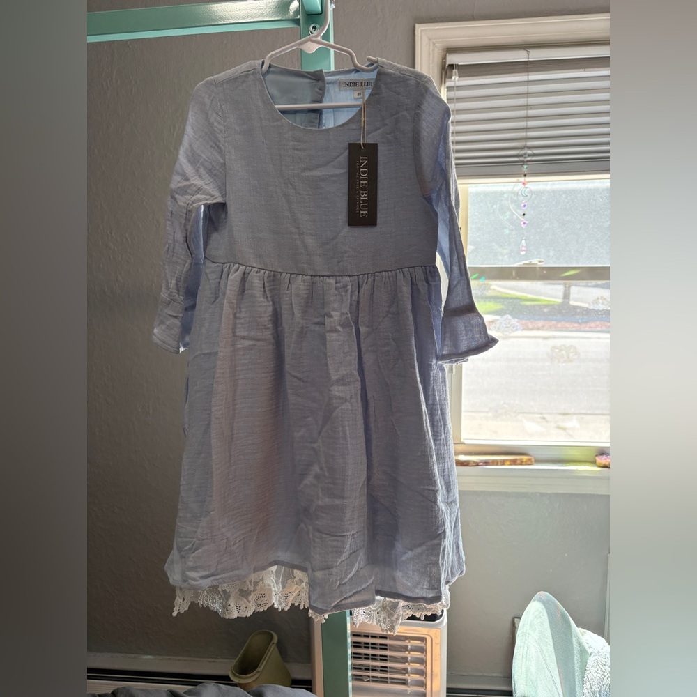 Indie Blue Light Blue Cotton Kaya Dress